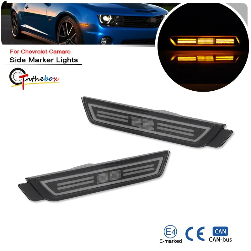 For Chevrolet Camaro 2010-2015 Bumper Reflector Smoked Lens