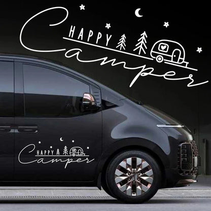 For Caravan Minivan Happy Camper Adventure Sticker Van Motorhome
