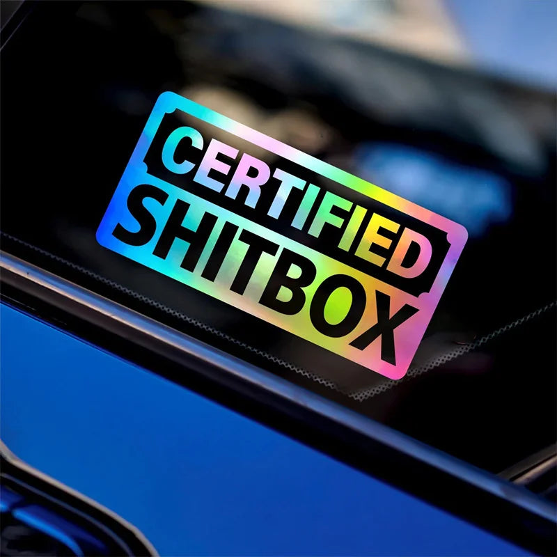 For Old Beater 2-pack Certified Shitbox Vinyl Decal 15x7.5cm