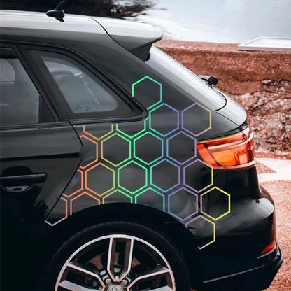 8PCS Honeycomb Stickers Sport Side Door Personalized Automobile