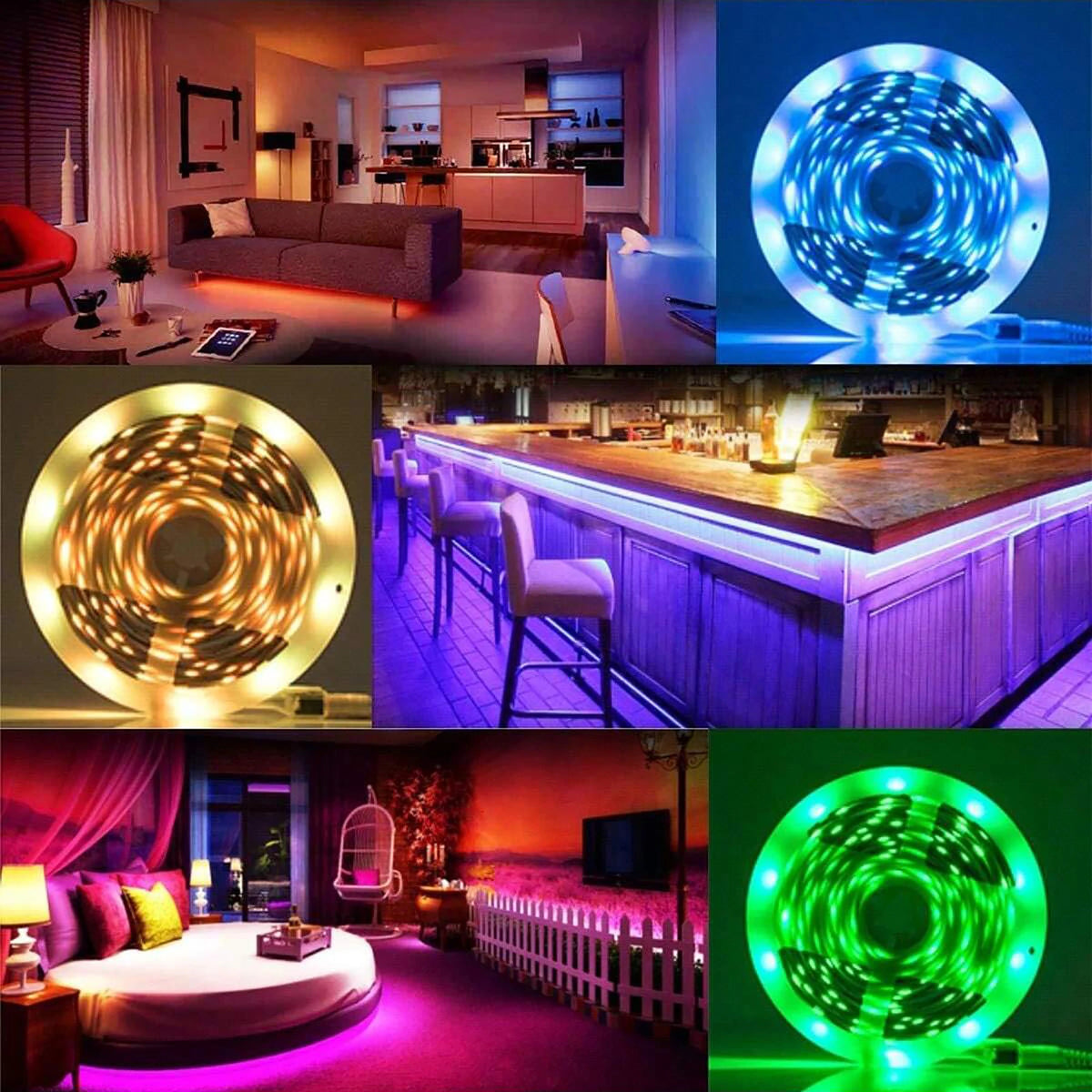 For Living Room Bedroom Courtyard Party 100 130 200FT RGB Smart