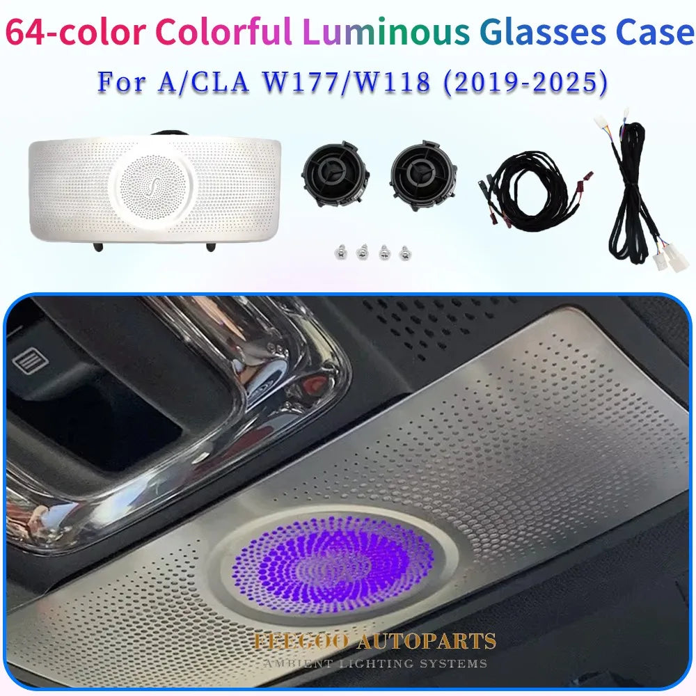 For Mercedes-Benz Upgraded 64-color Luminous Glasses Box Cover