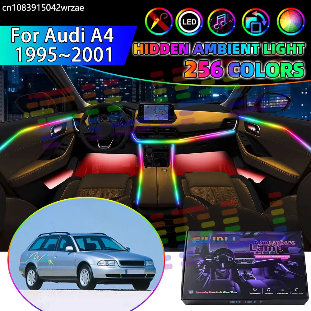 For Audi A4 1995~2001 8D B5 1996 RGB Interior Ambient Strips