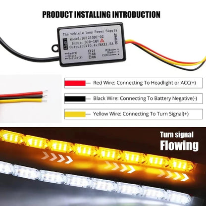 Daytime Running Turn Signal Flowing Driving Yellow White