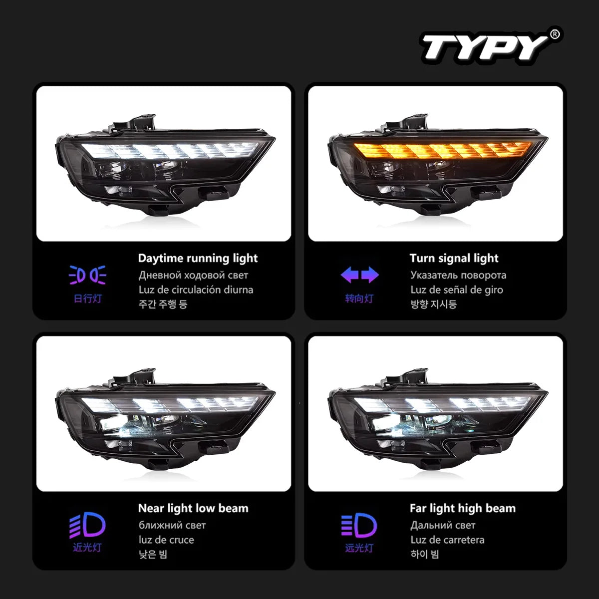 For Audi A3 Headlight A3L 2017-2020 Typy Upgrade Modified Drl