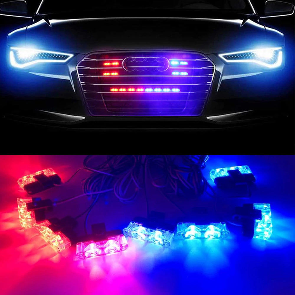 12 Front Grille Strobe 12V Flashing Emergency Warning Flash
