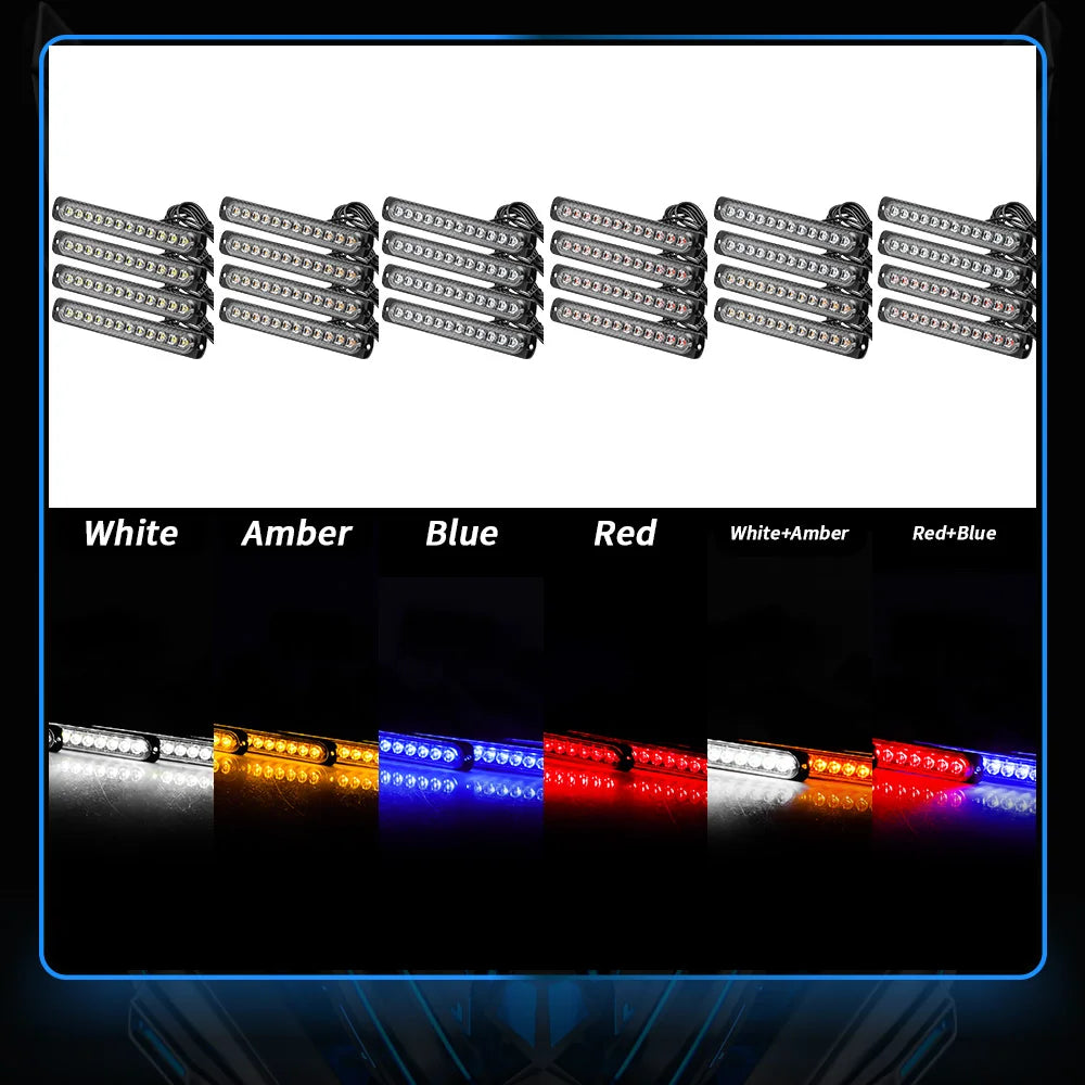 4PCS Strobe Kit In Wireless Control Warning Signal Grille