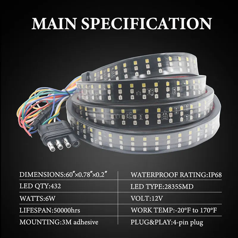 1.2 1.5m Pickup Truck Flexible Brake Turn Warning Strip