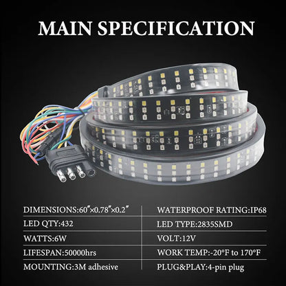 1.2 1.5m Pickup Truck Flexible Brake Turn Warning Strip