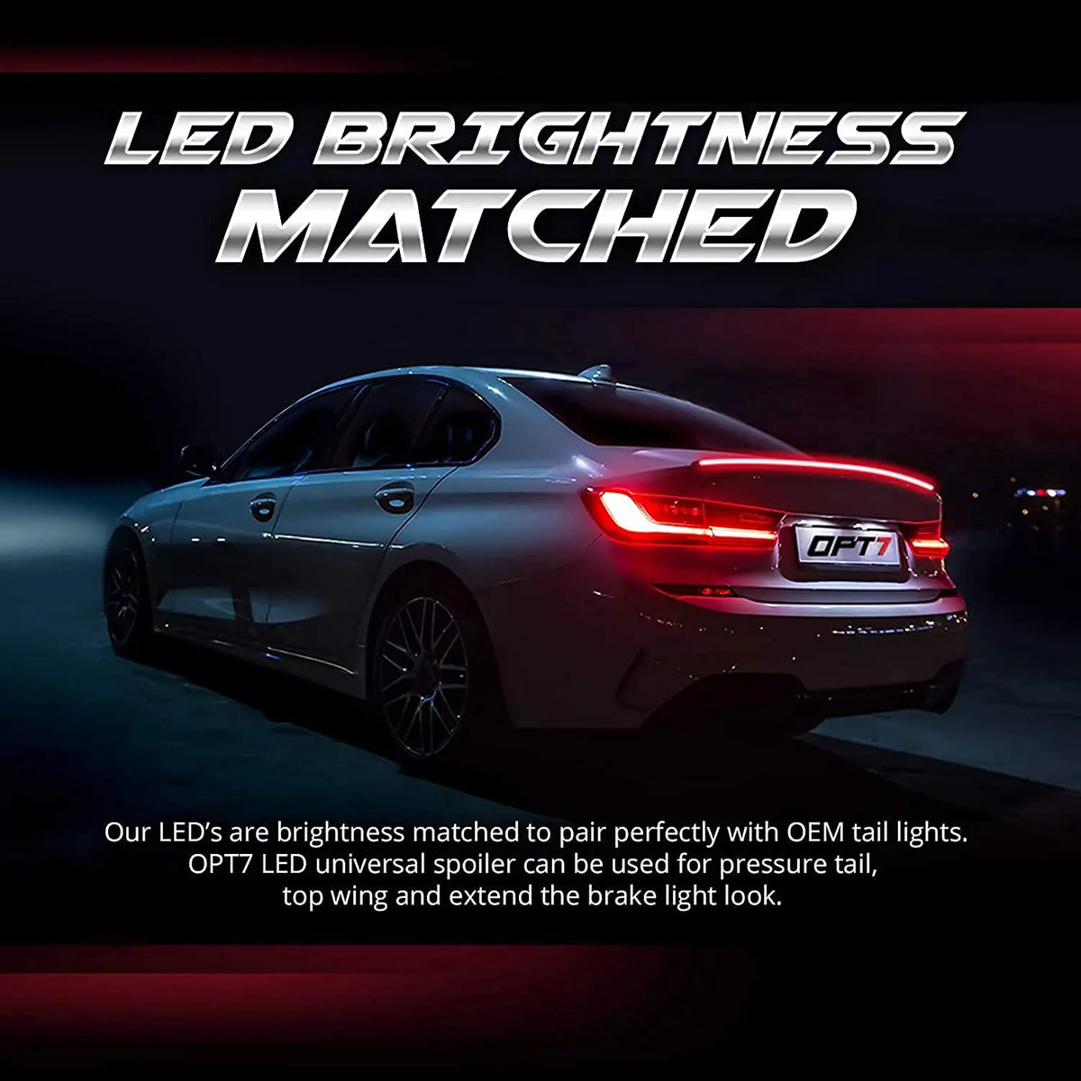 Car Spoiler Third Brake Light Turn Signal DRL Red LED Strip Rear Wing Exterior Part Trunk Tail Lip Lamp For Audi Golf To