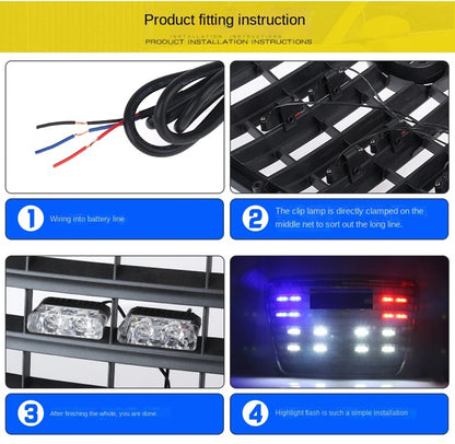 In SUV Grille Strobe Warning Flashing External Wireless Control