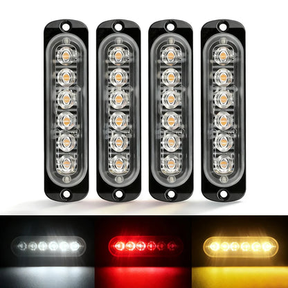 4P Truck Signal 12v-24v Strobe Grille Flashing Bar Side