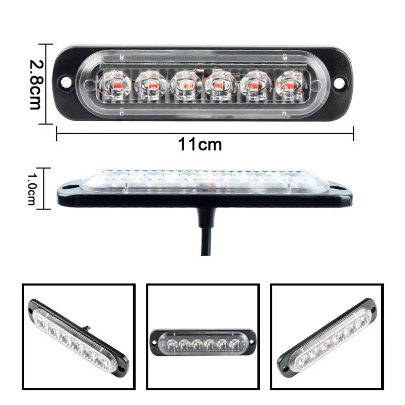 4PCS Grill Red Blue Emergency Remote Wireless Control Flash