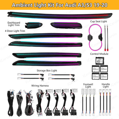 For Audi A3 S3 8V 2013-2020 Colors Dynamic Ambient Interior