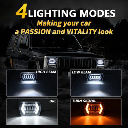 For Toyota Pickup Headlight 5X7 6X7 Drl Brightest Truck hi-lo