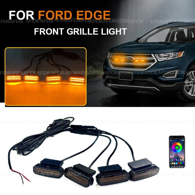 For Ford Edge LED Front Grille Daytime Running Wheel Eyebrow