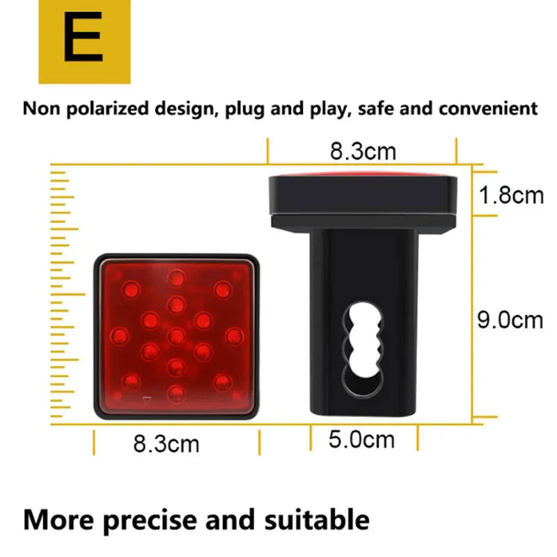 Trailer Hitch Receiver Cover Brake Tube Pin Signal Warning