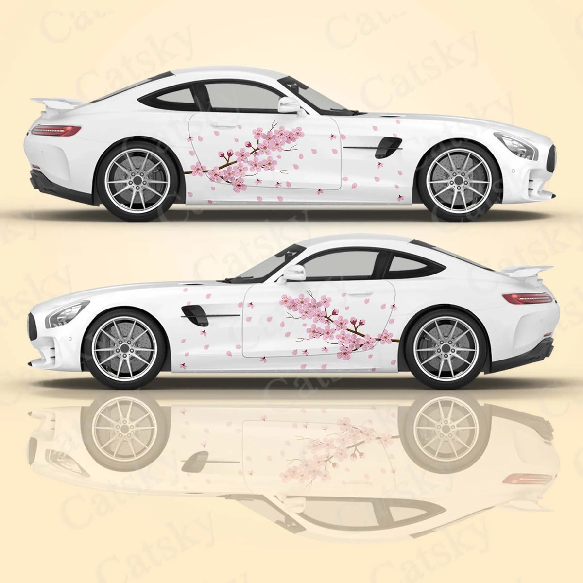 For Universal Large Japanese Cherry Blossoms 2PCS Sticker
