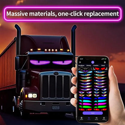 Devil Eyes Truck Full Color Windshield Programmable Display