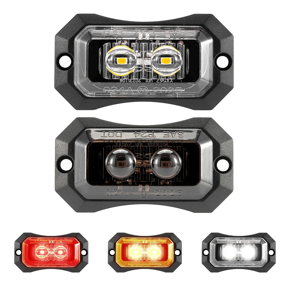6LED Boat Trailer Marker Dark Smoked Lens White Side