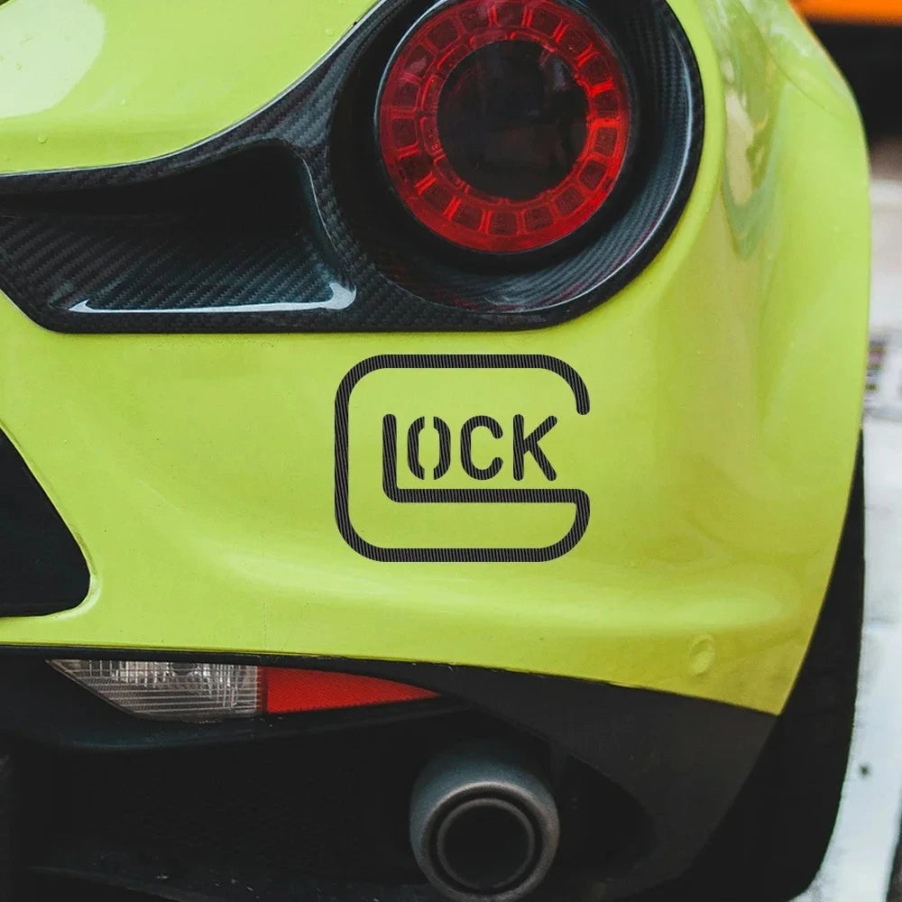 19.8x16.2cm Funny Lock Unlock Pattern Vinyl Sticker Waterproof
