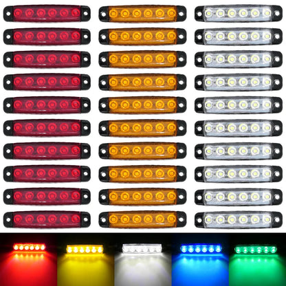 10PCS 24V Side Marker External Warning Tail Signal Brake