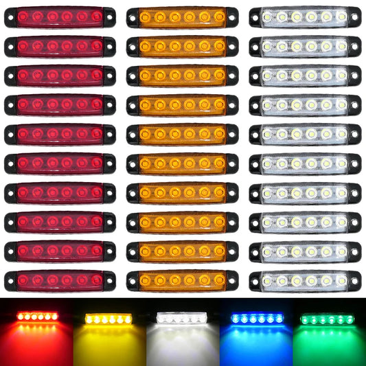 10PCS 24V Side Marker External Warning Tail Signal Brake