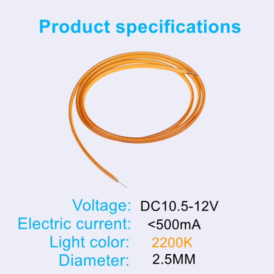 12V 600 460MM Flexible Ultra Slim Filament Spiral Bulb