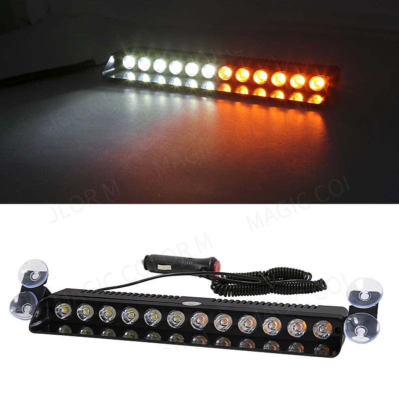 12 Strobe Front Warning Flash Parking Signal Windshield Yellow