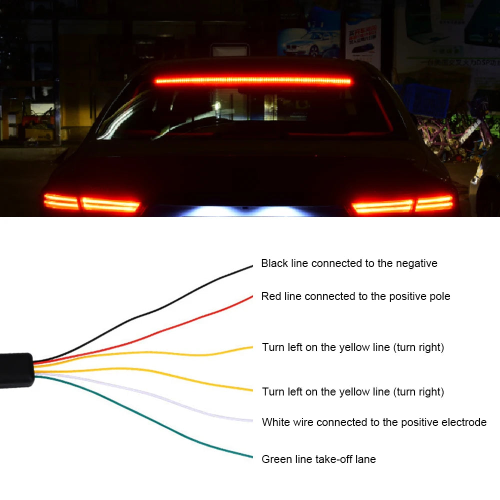 90CM Red 5mode Position Brake Rear Tail Warning Turn