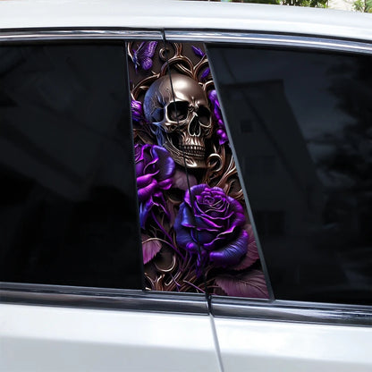 2PCS Skull Rose b-pillar Decal Vinyl Waterproof Covering