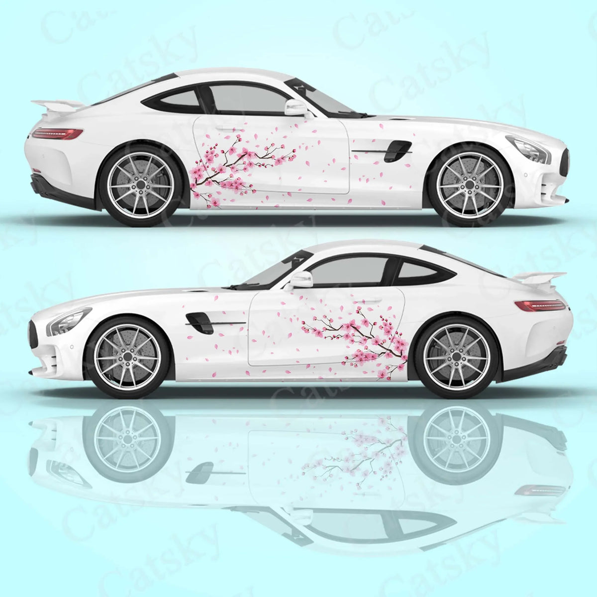 For Universal Large Japanese Cherry Blossoms 2PCS Sticker