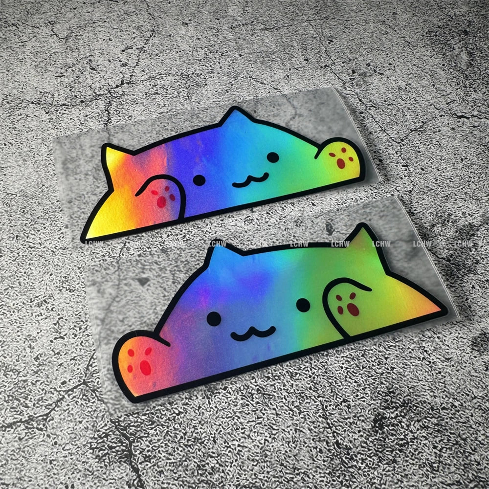 For Drumming Bongo Decal Motor Auto Animal Cute Peeping Cat