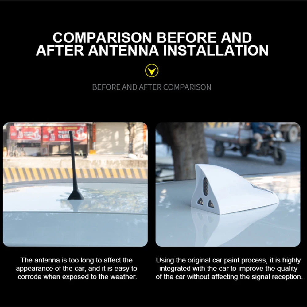 Solar Anti Collision Warning Shark Fin Antenna Automobile