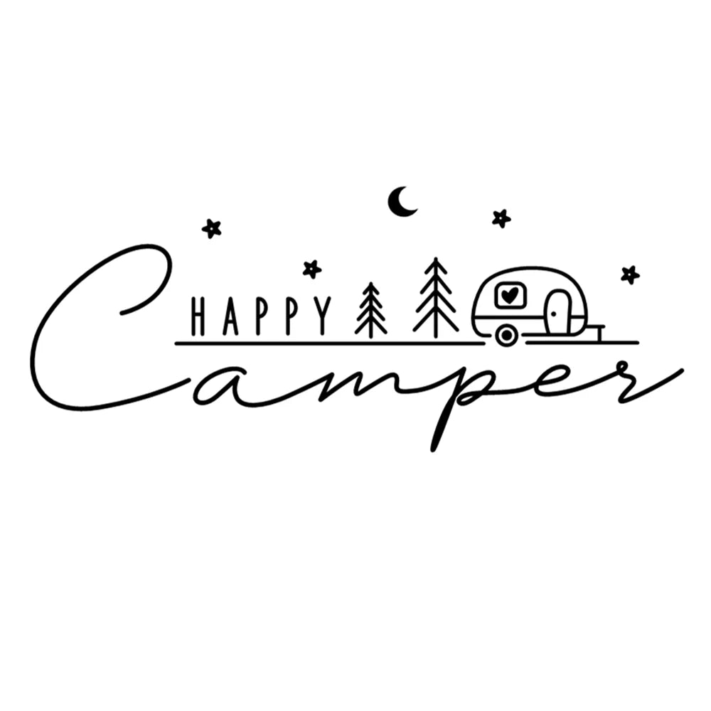 For Caravan Minivan Happy Camper Adventure Sticker Van Motorhome