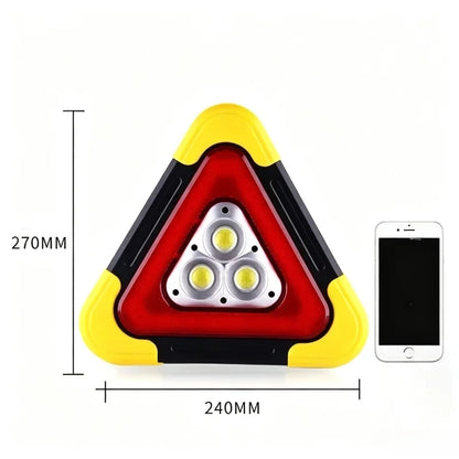 Emergency Triangle Warning In Solar Powered Portable Safety