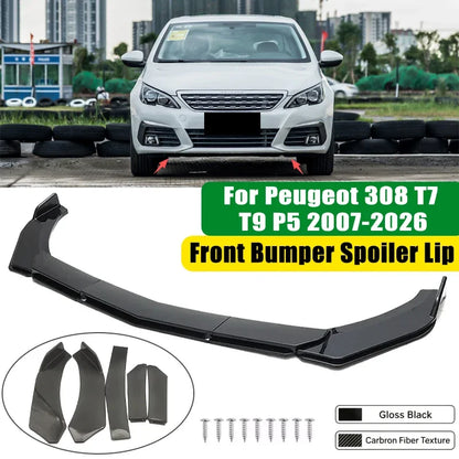 For Peugeot 308 T7 T9 P5 2007-2026 5PCS ABS Front Bumper Lip