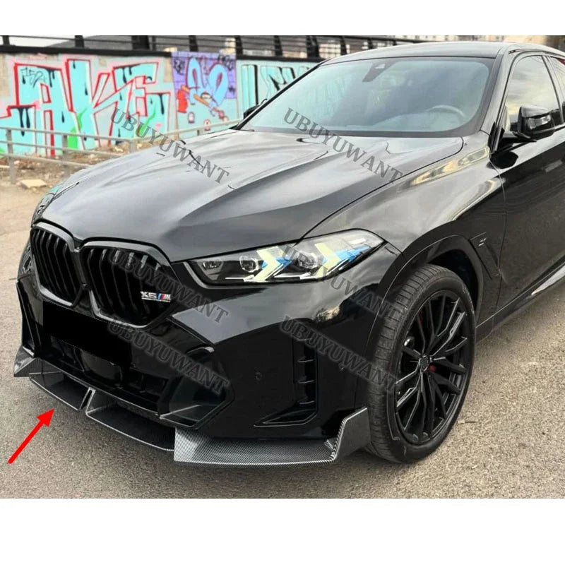 For BMW X6 G06 Lci M 3X Sport 2023 ABS Black Front Bumper Lip