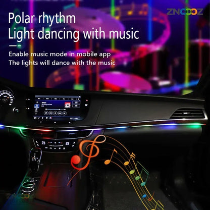 For Tesla Model 3 Y S Znoooz 140CM Ambient Interior RGB Symphony
