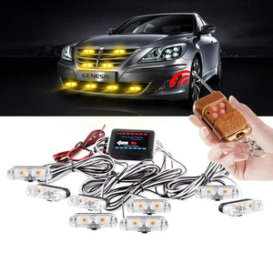 Yellow White Grille Wireless Remote Red Blue Strobe Emergency