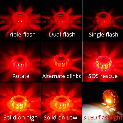 Mode Emergency USB Rechargeable Safety Warning Flashing Red