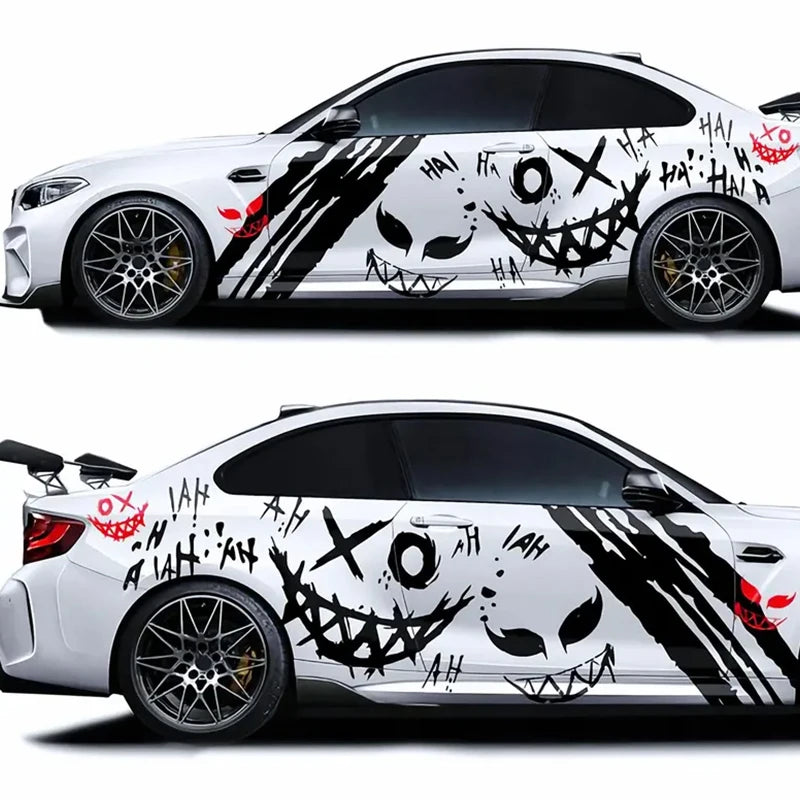 Scary Ahahah Pattern Sticker Body Sporty Jdm Stickers Exterior