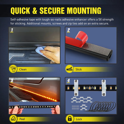 For Pickup 2PCS Truck Running Board Side Marker Welcome Flexible