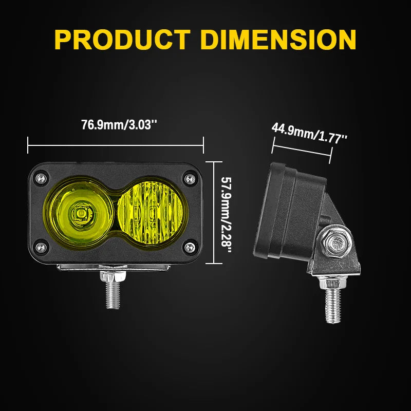 For Motorcycle Pickup Spotlight Inch Pod Driving Work Headlight