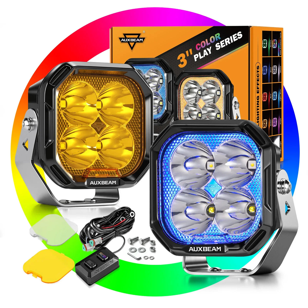 For Off Road Auxbeam Color Play Series 116W Inch RGB Pod