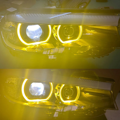 For 2017-20 BMW 5 Series G30 Ice Blue Red Yellow Headlight Angel