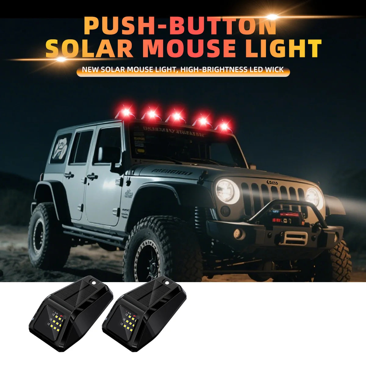 1PCS Solar Powered Roof Cab Wireless Marker Signal Drl