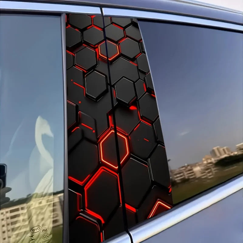 2-piece Lattice Pattern Sticker Door B Bar Space Theme