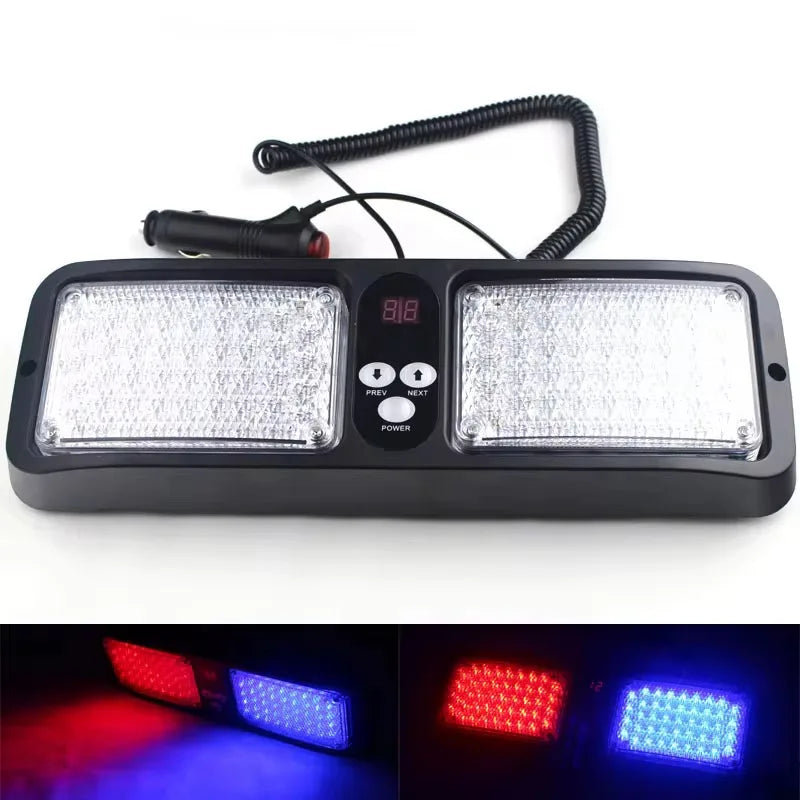 Red Blue Sun Visor Emergency Strobe 12 Flashing Modes