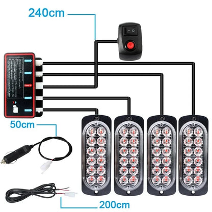 Strobe Flashing 48 Emergency Orange 12V Warning